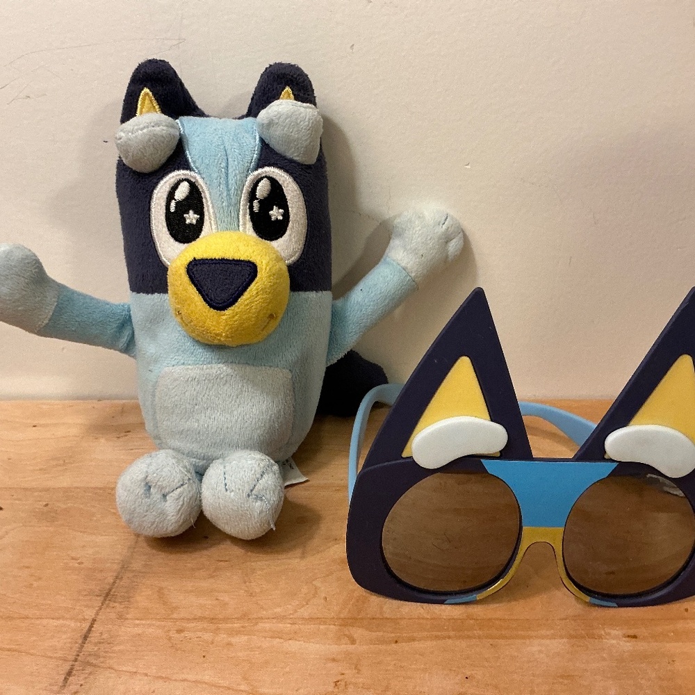 Bluey Plush doll and Bluey Sunglasses